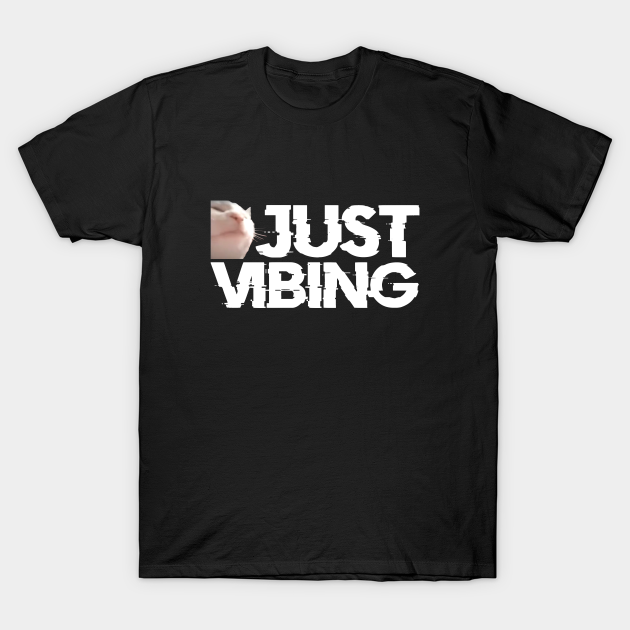 Just Vibing White Cat Music Meme Just Vibing TShirt TeePublic